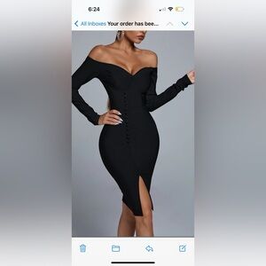 Black off shoulder dress